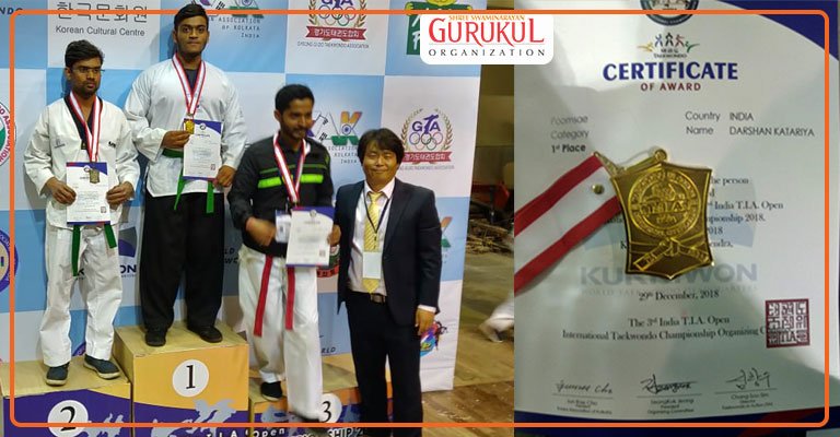 Gurukulite Stands Tall, Strikes Gold at International-Level Taekwondo Champion