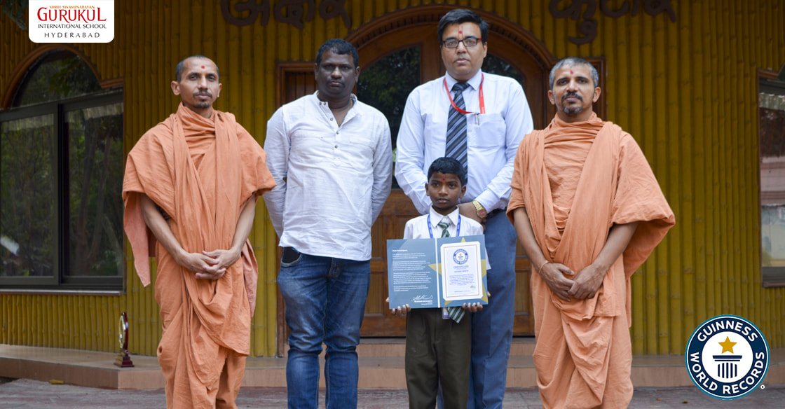 Gurukul Hyderabad boy bags Guinness World Record