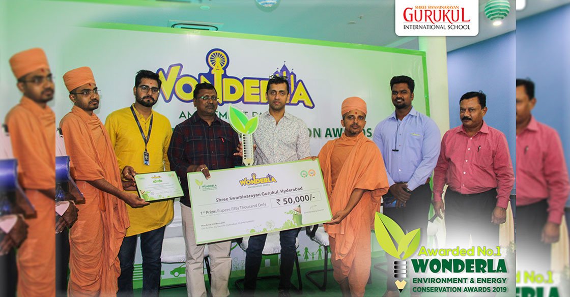 1st rank in energy conservation award international school hyderabad swaminarayan gurukul
